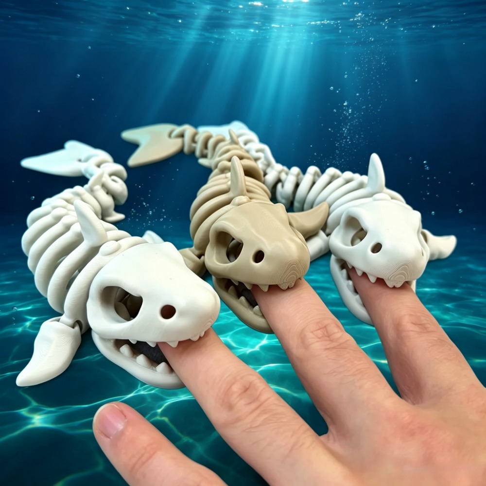 Aquarium Fish Real - Scheletro di Squalo Decorativo per Acquario,